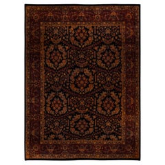 Contemporary Overdyed Hand Knotted Wool Black Area Rugs (Tappeto di lana nero)