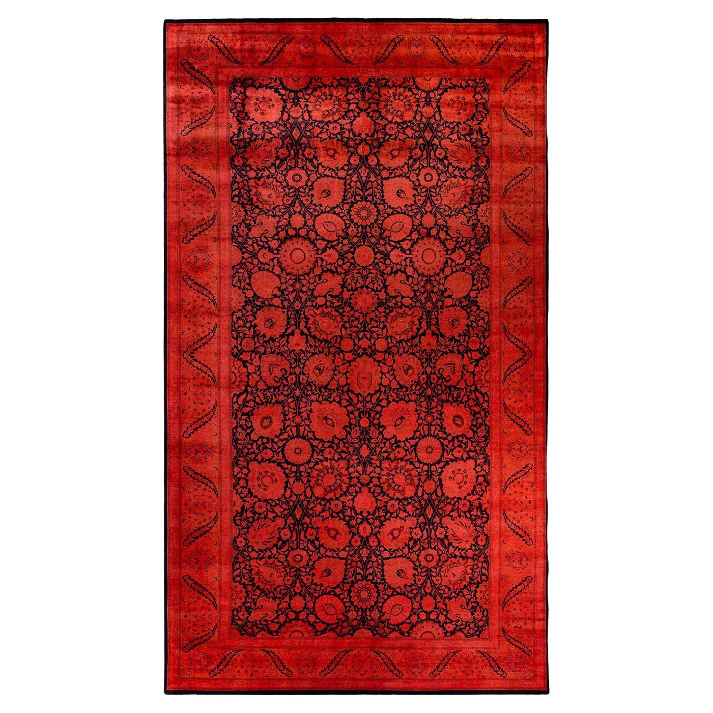 Contemporary Overdyed Hand Knotted Wool Black Area Rugs (Tappeto di lana nero)