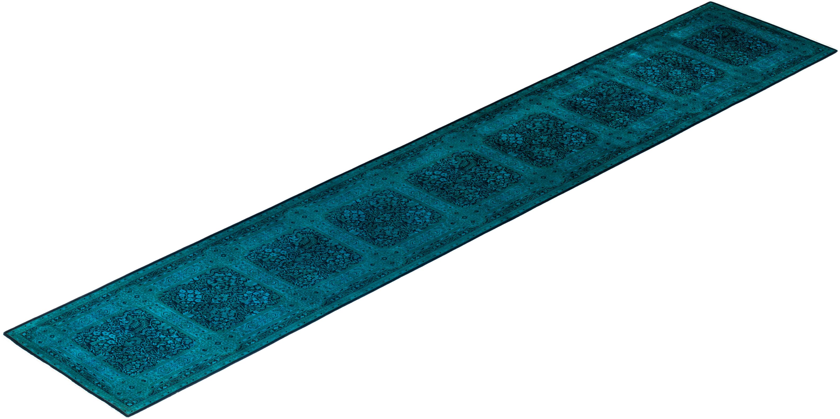 Chemin de table contemporain en laine surteinte nouée à la main, noir en vente 2