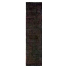 Traves de Mesa Contemporáneo Overdyed Hand Knotted Lana Negro