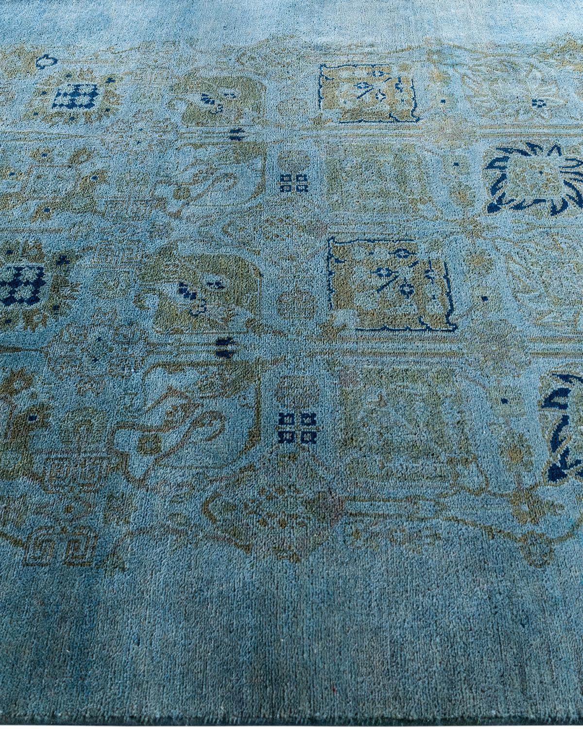 Alfombra de lana teñida a mano contemporánea azul 1,80 x 1,80 m en Nuevo estado para la venta en Norwalk, CT