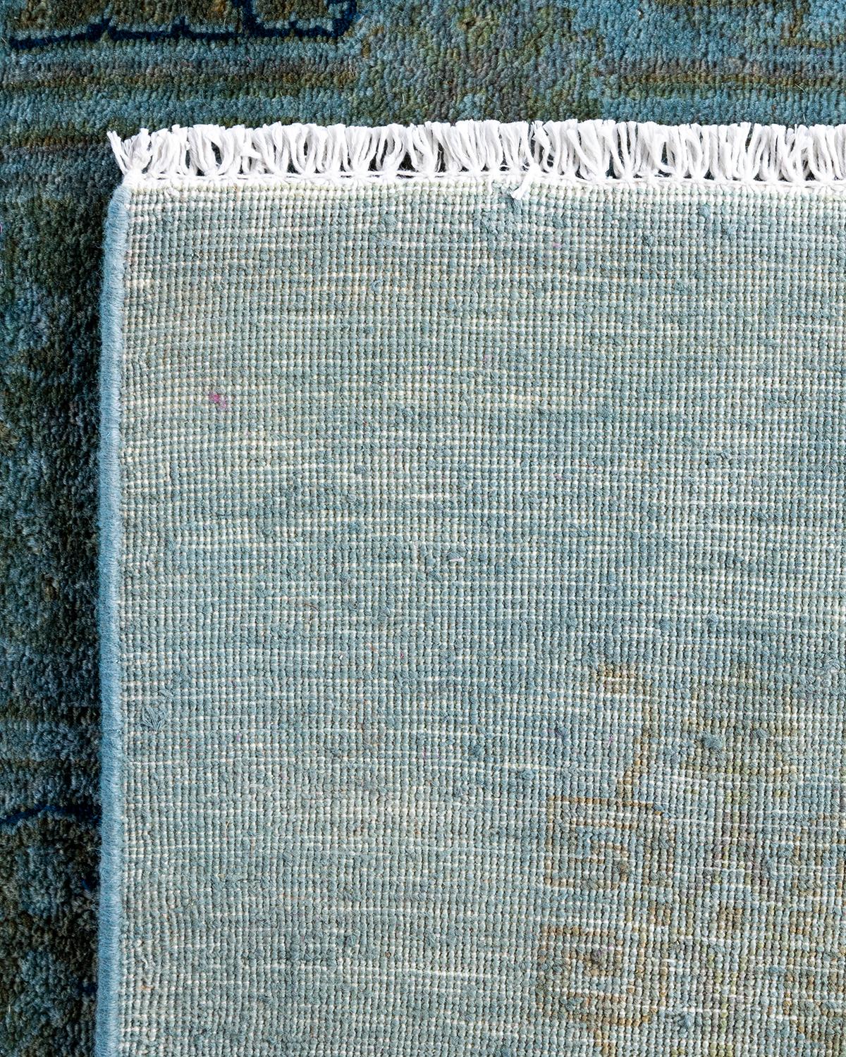 Alfombra de lana teñida a mano contemporánea azul 1,80 x 1,80 m Siglo XXI y contemporáneo en venta