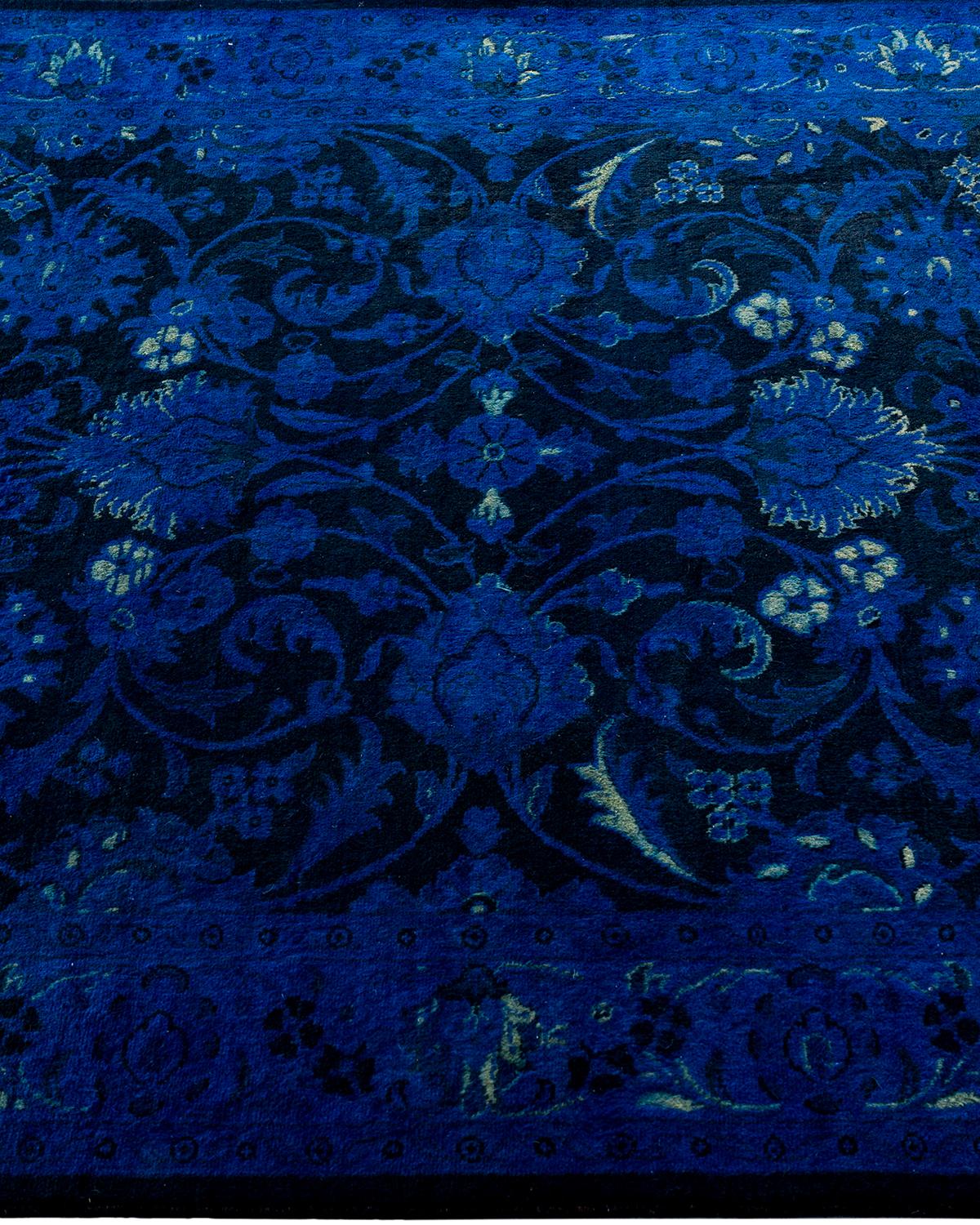 Alfombra de lana teñida a mano contemporánea azul 1,80 x 1,80 cm en Nuevo estado para la venta en Norwalk, CT