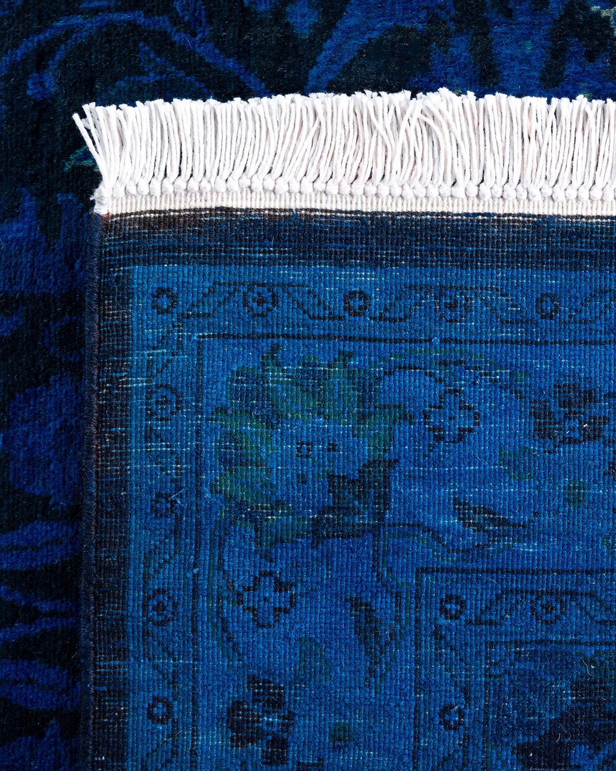 Alfombra de lana teñida a mano contemporánea azul 1,80 x 1,80 cm Siglo XXI y contemporáneo en venta