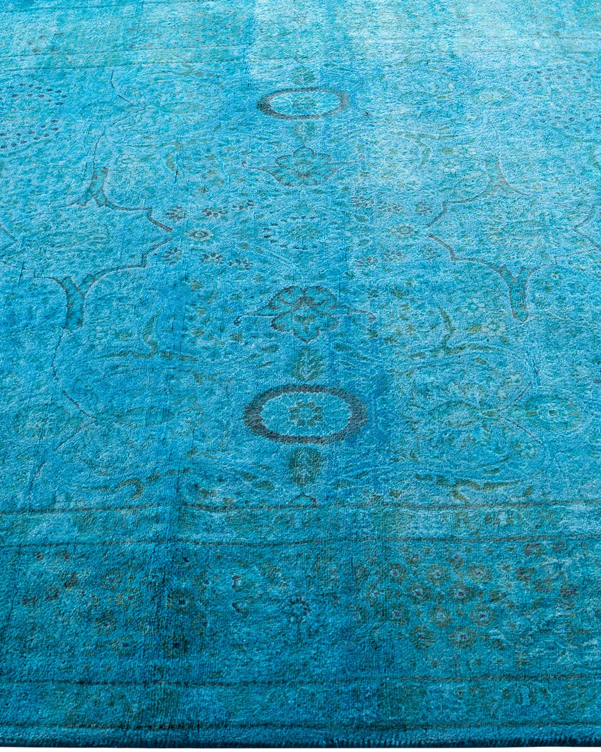 Alfombra de lana teñida a mano contemporánea azul 1,80 x 1,80 cm en Nuevo estado para la venta en Norwalk, CT