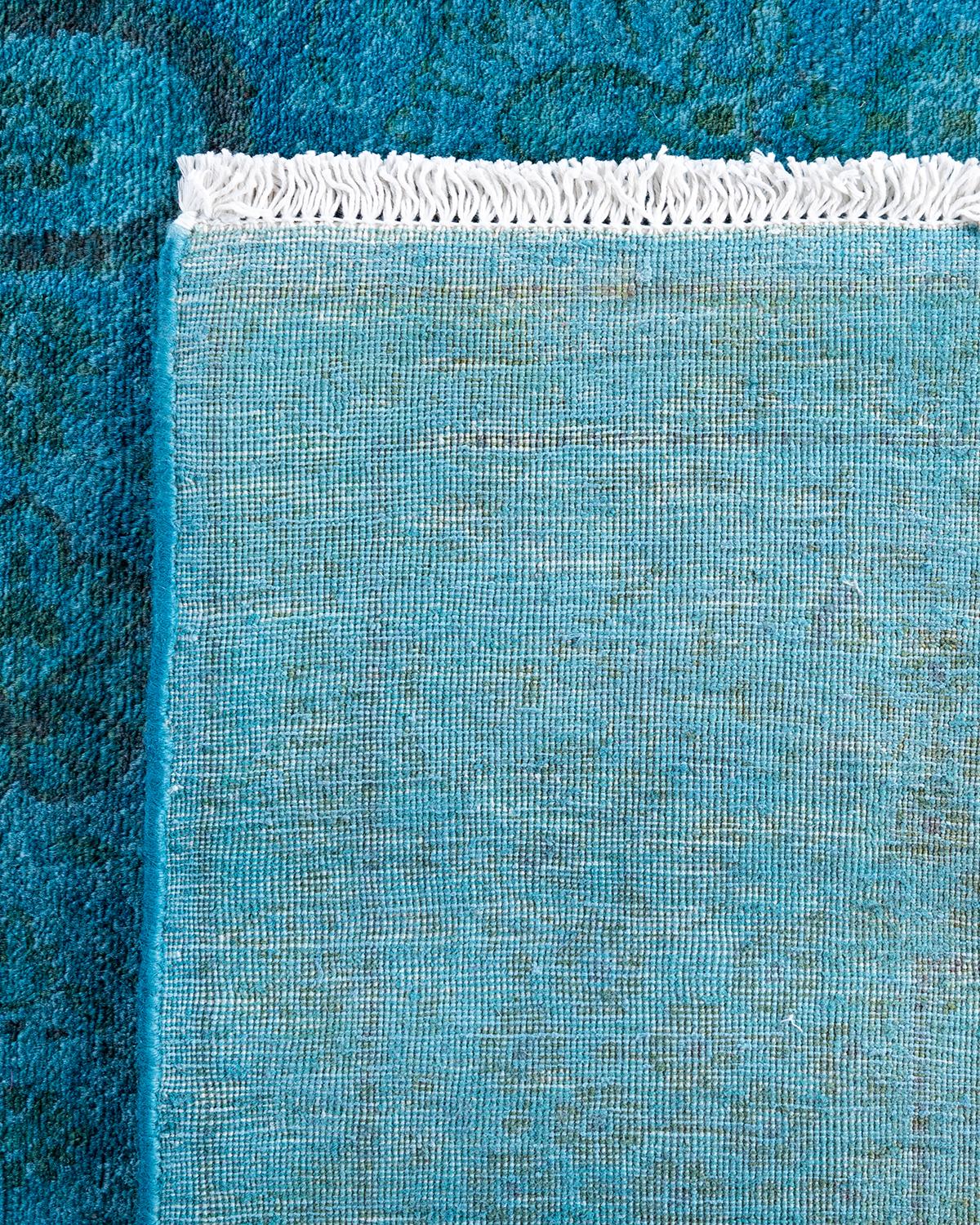 Alfombra de lana teñida a mano contemporánea azul 1,80 x 1,80 cm Siglo XXI y contemporáneo en venta
