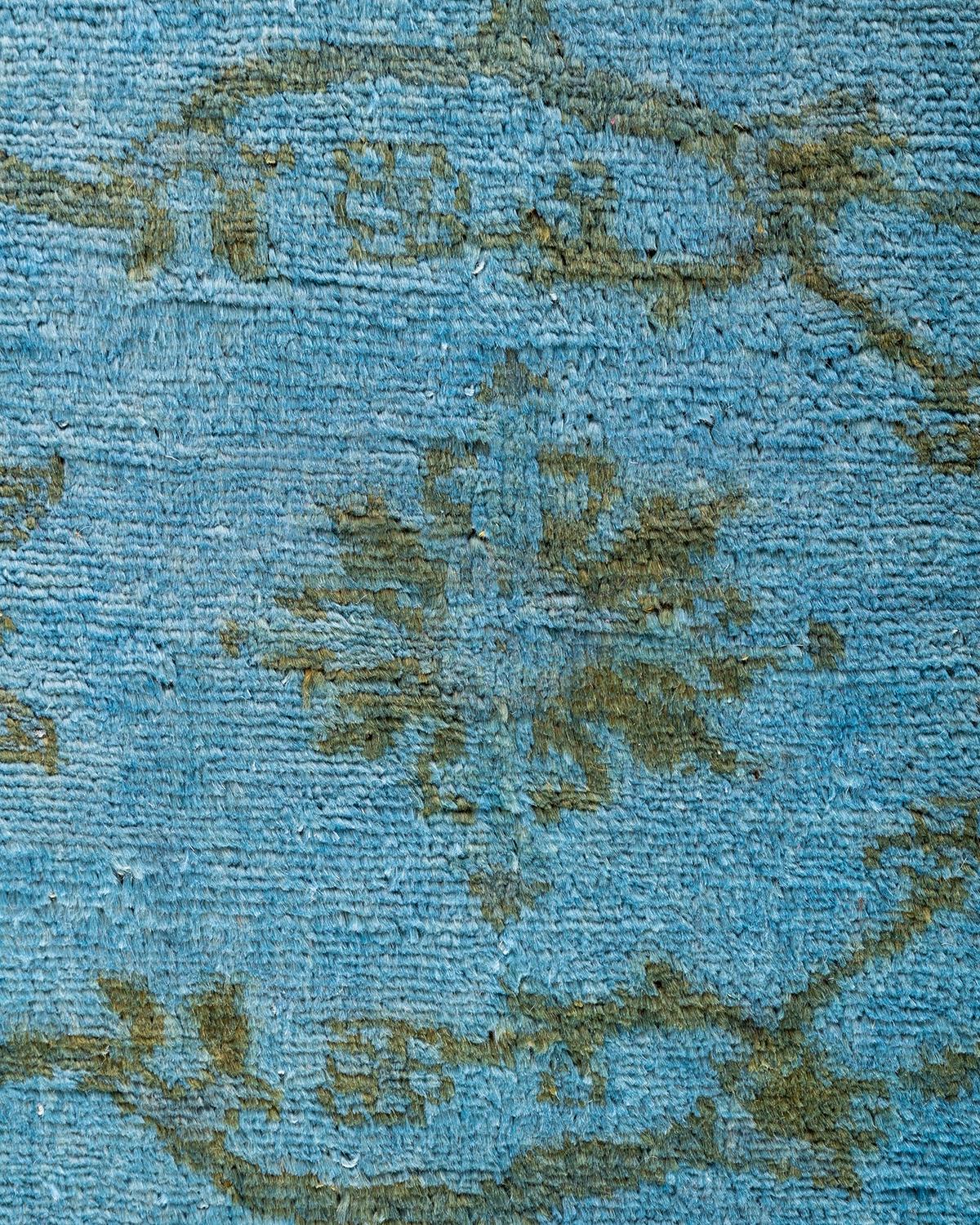 Alfombra de lana teñida a mano contemporánea azul 1,80 x 1,80 cm Pakistaní en venta