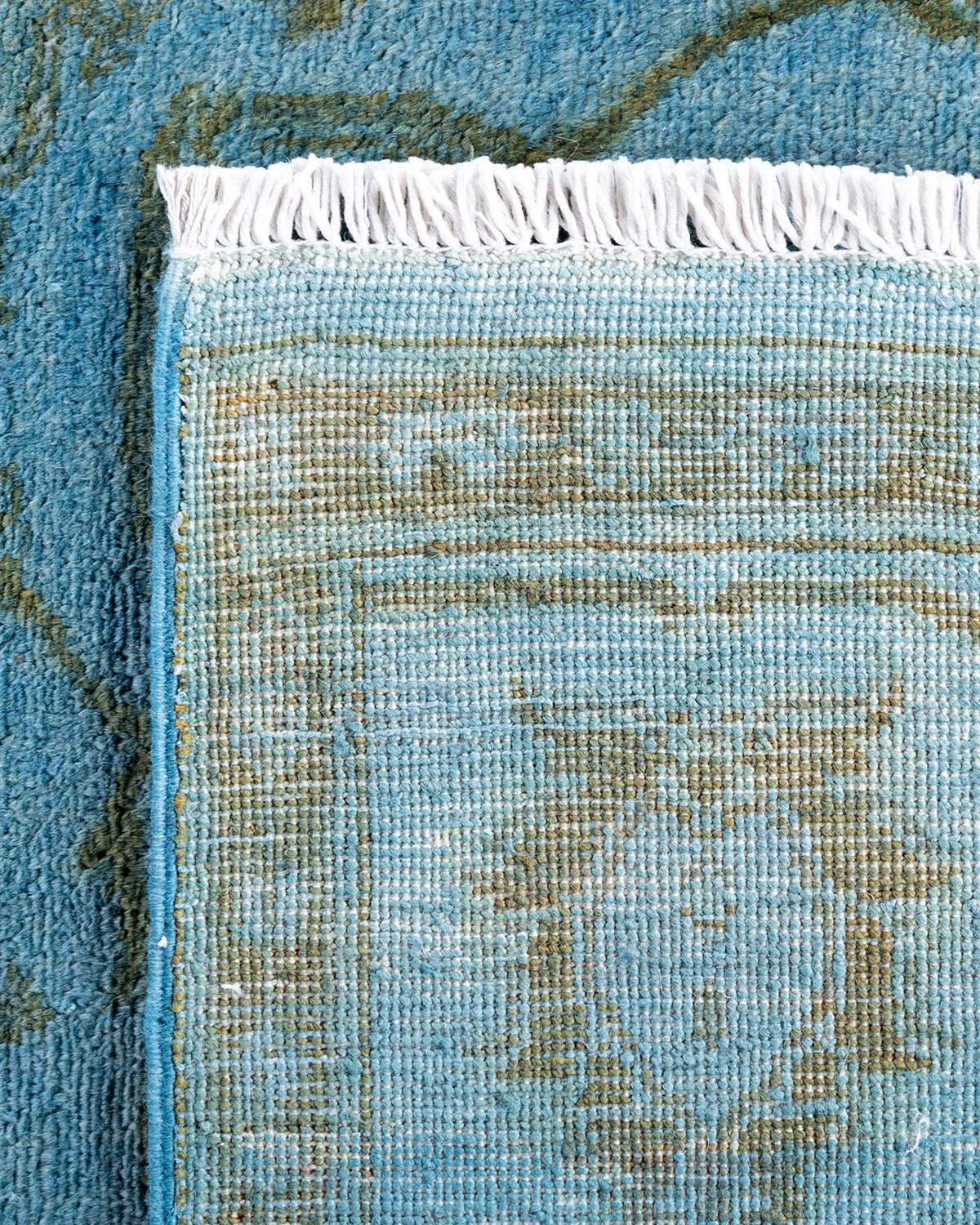 Alfombra de lana teñida a mano contemporánea azul 1,80 x 1,80 cm Siglo XXI y contemporáneo en venta