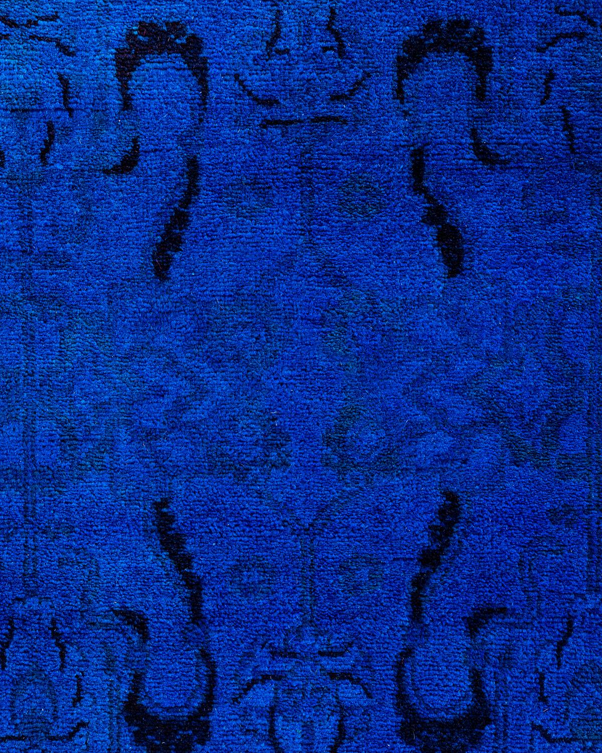Alfombra de lana teñida a mano contemporánea azul 1,80 x 1,80 m Pakistaní en venta