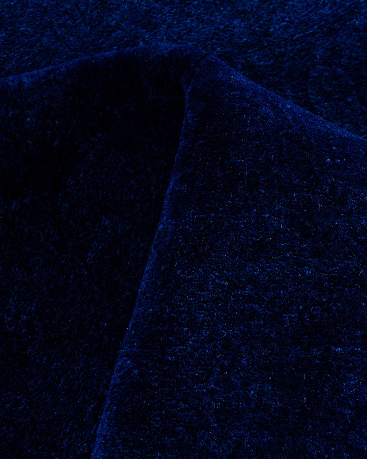 Contemporary Overdyed Hand Knotted Wool Blue Area Rug 6' 1