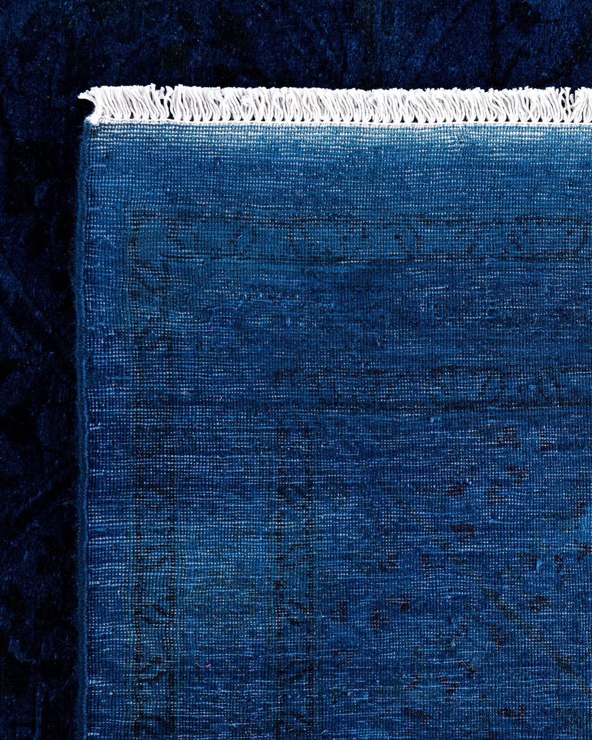 Alfombra de lana teñida a mano azul contemporánea 2 x 3 metros Siglo XXI y contemporáneo en venta