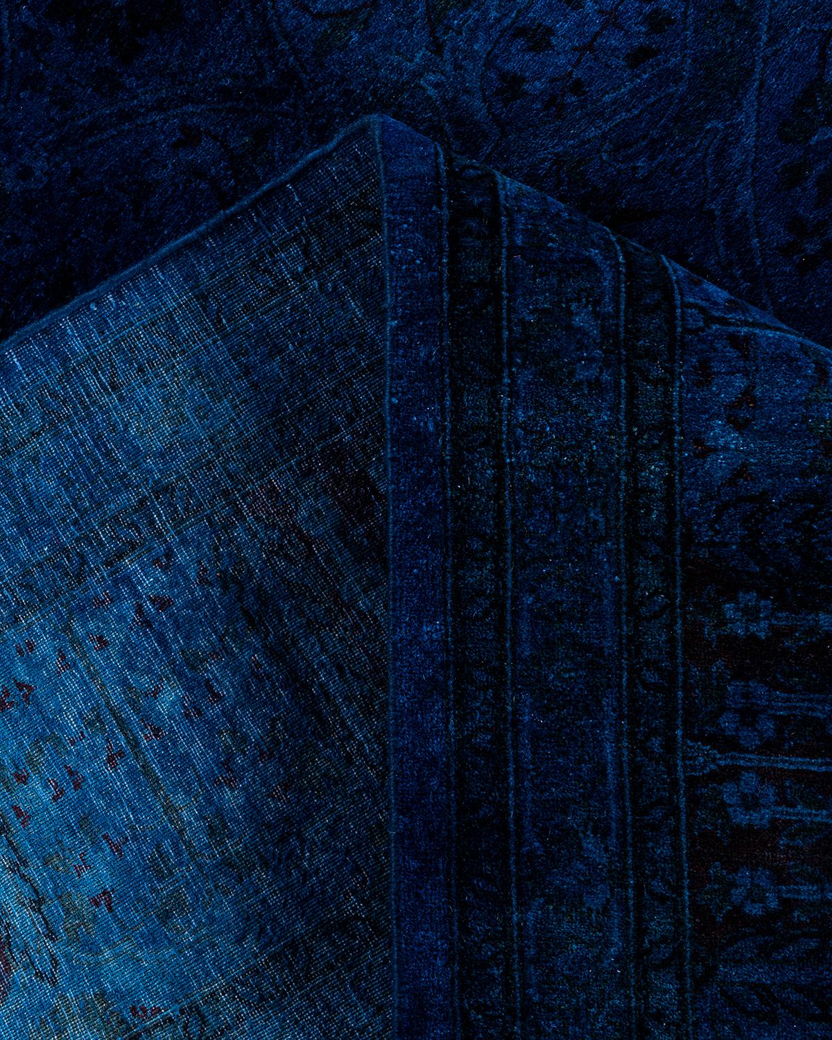 Alfombra de lana teñida a mano azul contemporánea 2 x 3 metros Lana en venta