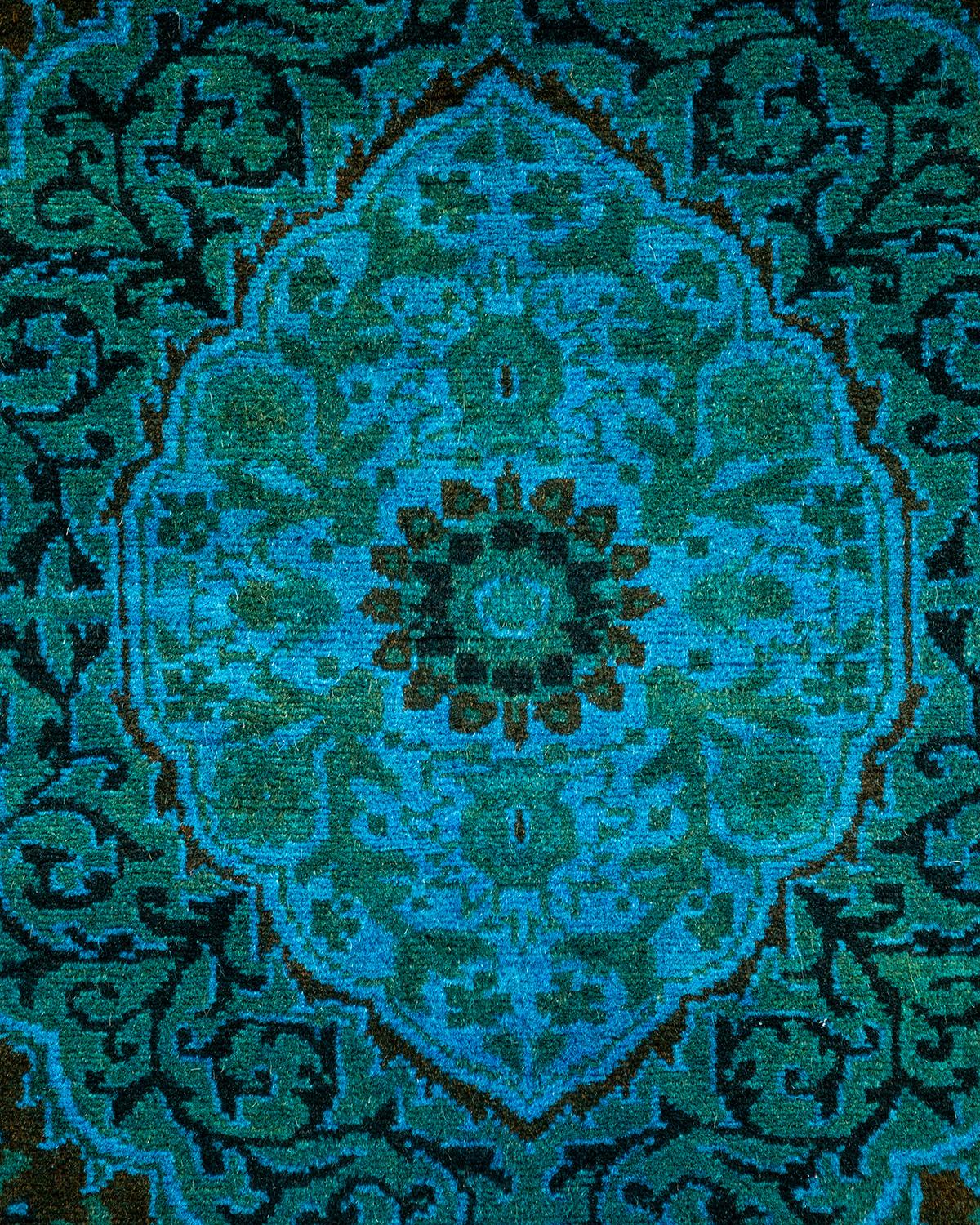 Alfombra de lana teñida a mano contemporánea azul Pakistaní en venta