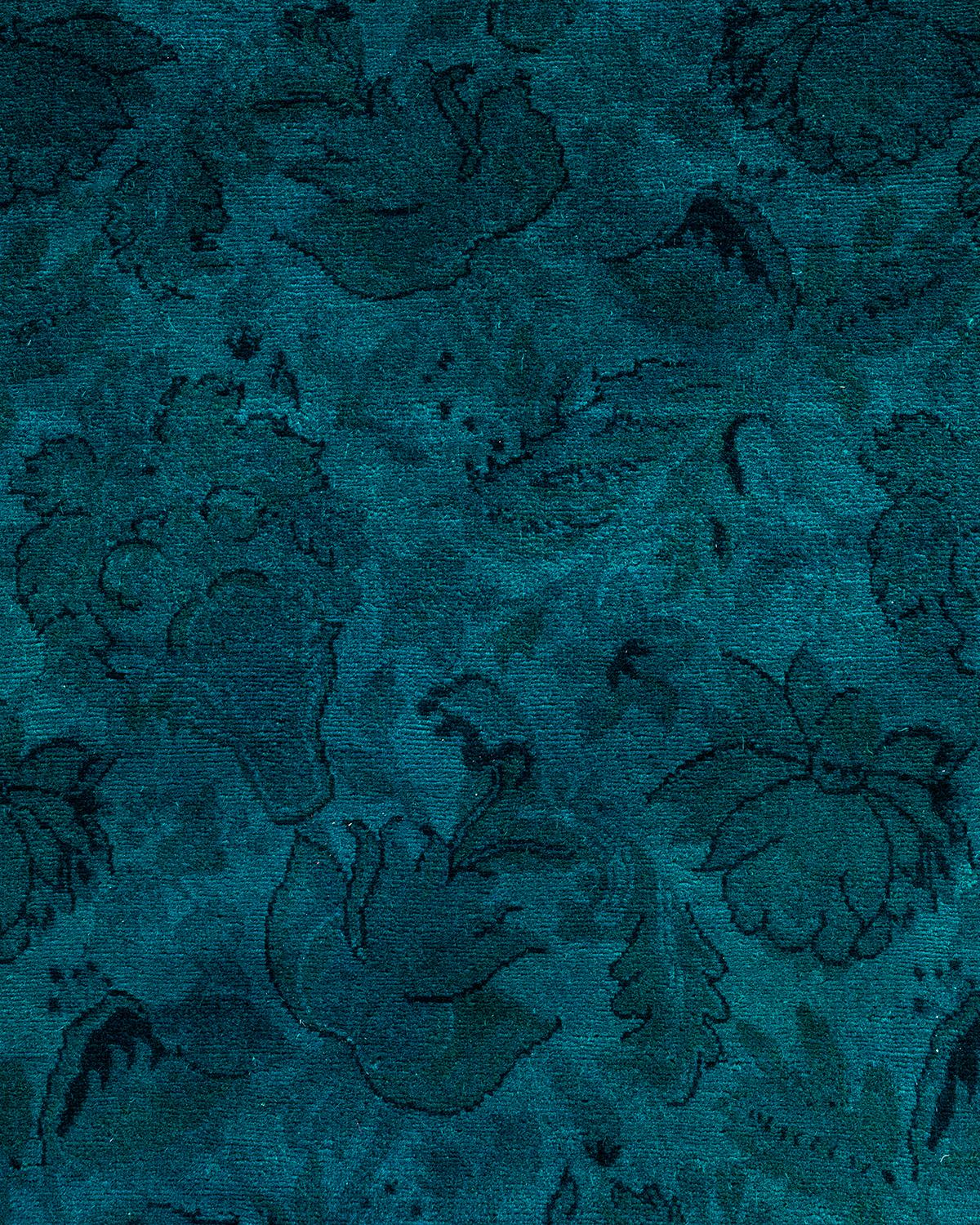 Alfombra de lana teñida a mano contemporánea azul Pakistaní en venta
