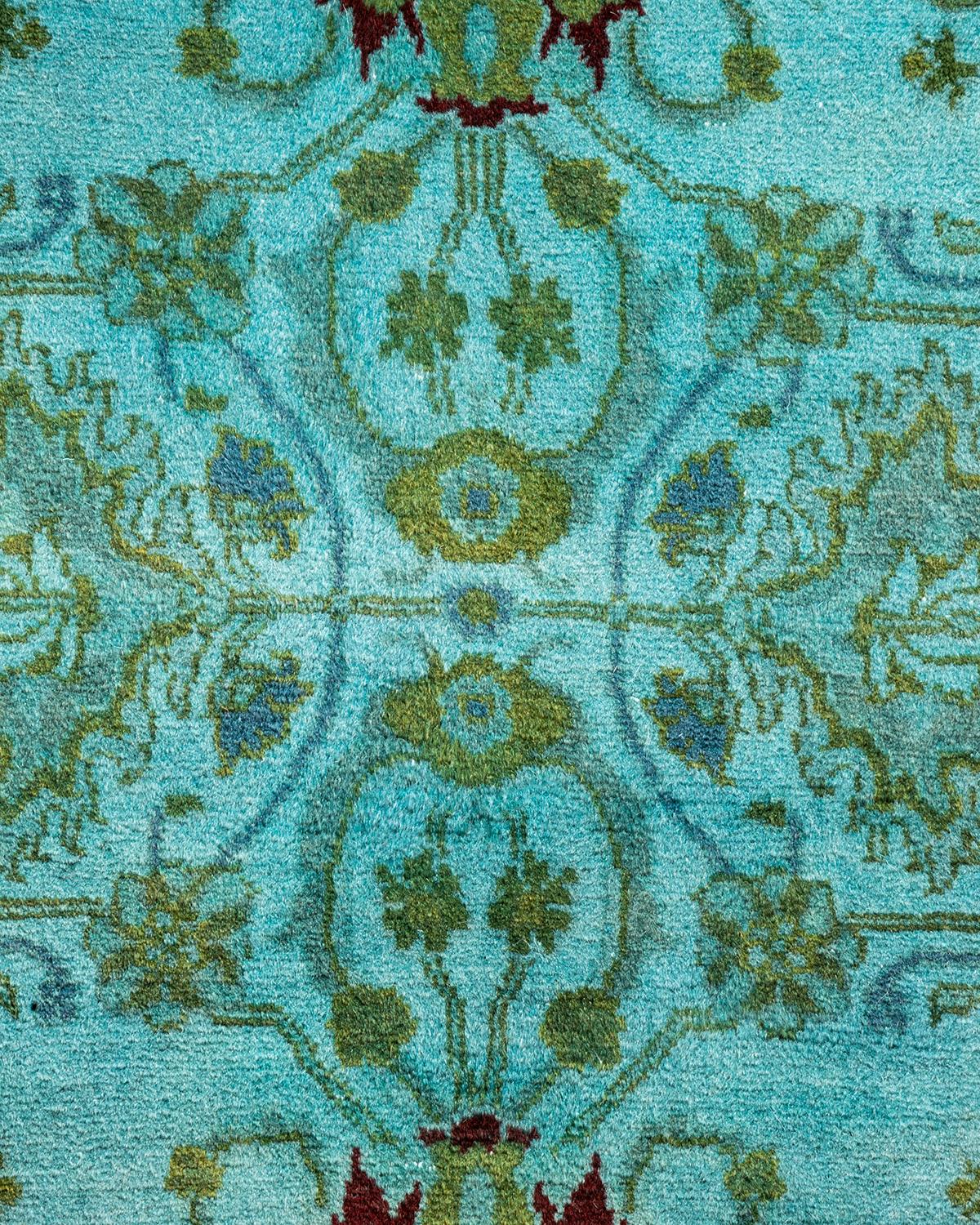 Alfombra de lana teñida a mano contemporánea azul Pakistaní en venta