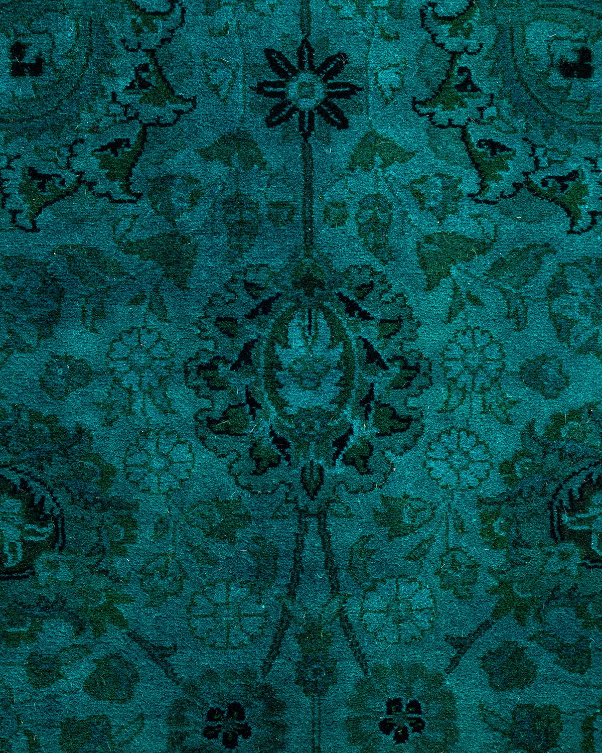 Alfombra de lana teñida a mano contemporánea azul Pakistaní en venta