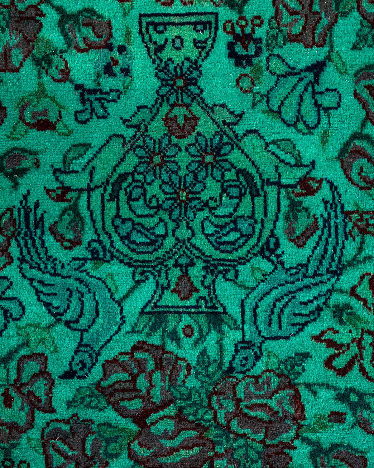 Pakistanais Tapis de sol contemporain en laine surteinte nouée à la main, bleu en vente