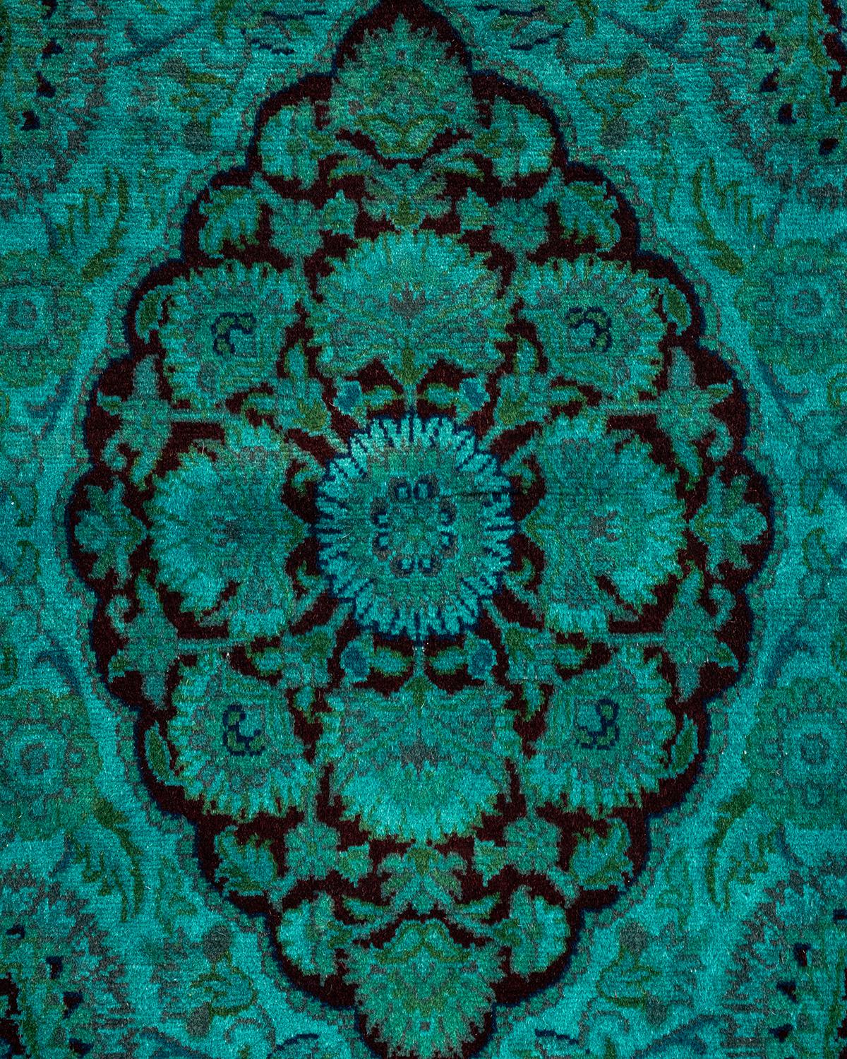 Alfombra de lana teñida a mano contemporánea azul Pakistaní en venta