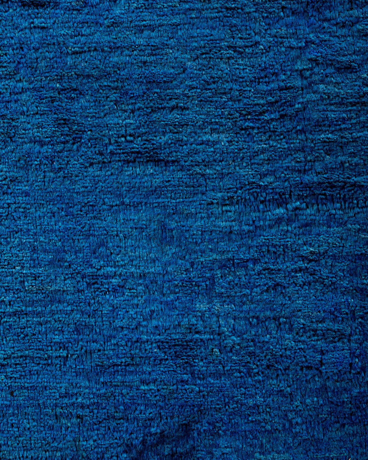 Contemporary Overdyed Hand Knotted Wool Blue Area Rug (Pakistanisch) im Angebot