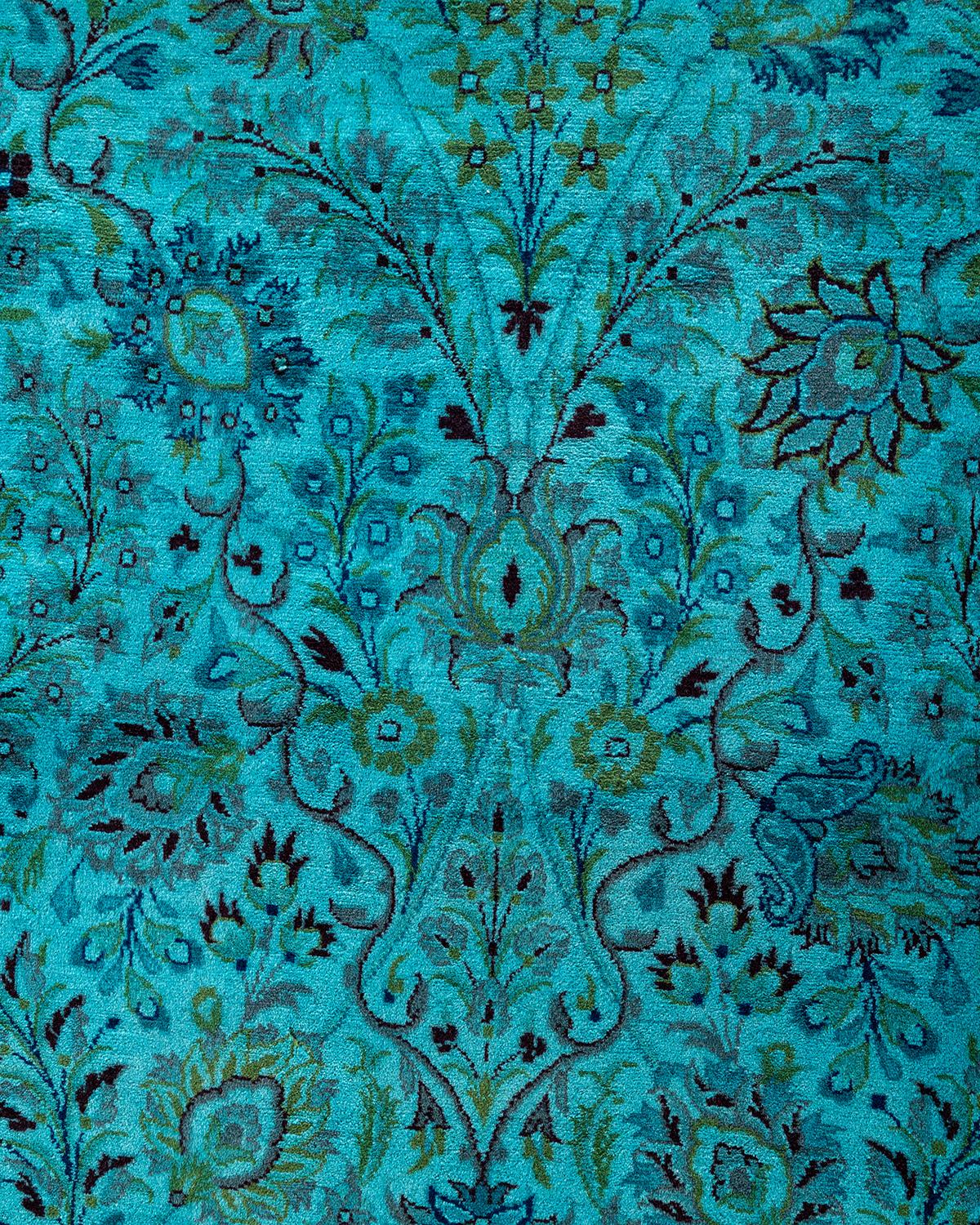 Alfombra de lana teñida a mano contemporánea azul Pakistaní en venta
