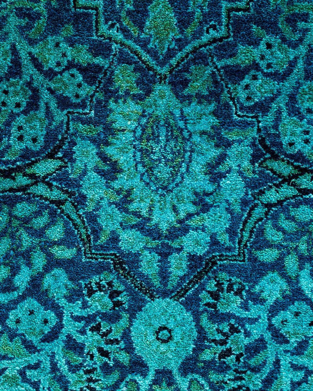 Alfombra de lana teñida a mano contemporánea azul Pakistaní en venta