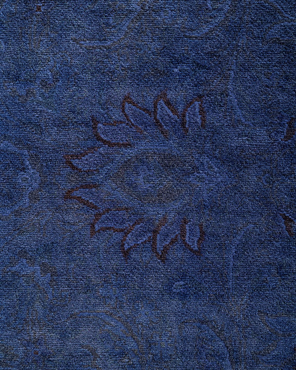 Alfombra de lana teñida a mano contemporánea azul Pakistaní en venta