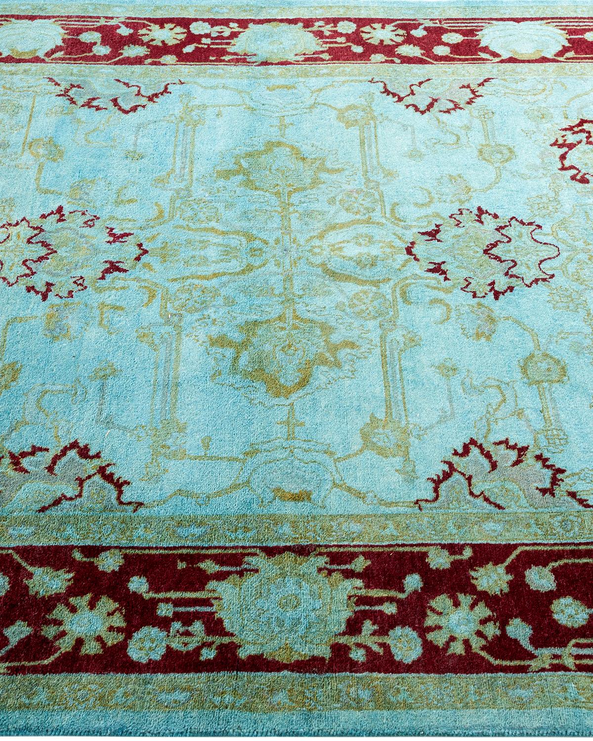 Alfombra de lana teñida a mano contemporánea azul en Nuevo estado para la venta en Norwalk, CT