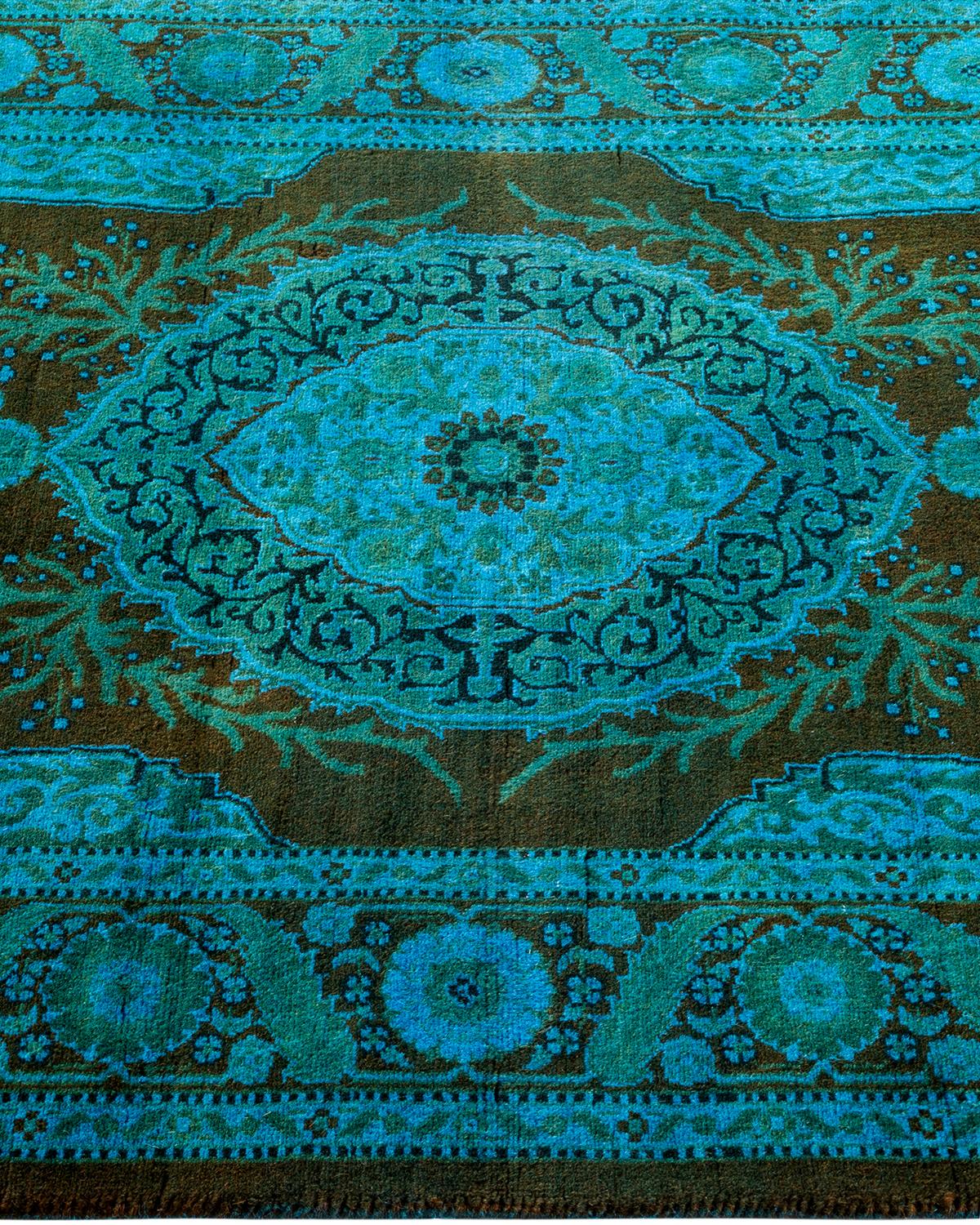 Alfombra de lana teñida a mano contemporánea azul en Nuevo estado para la venta en Norwalk, CT