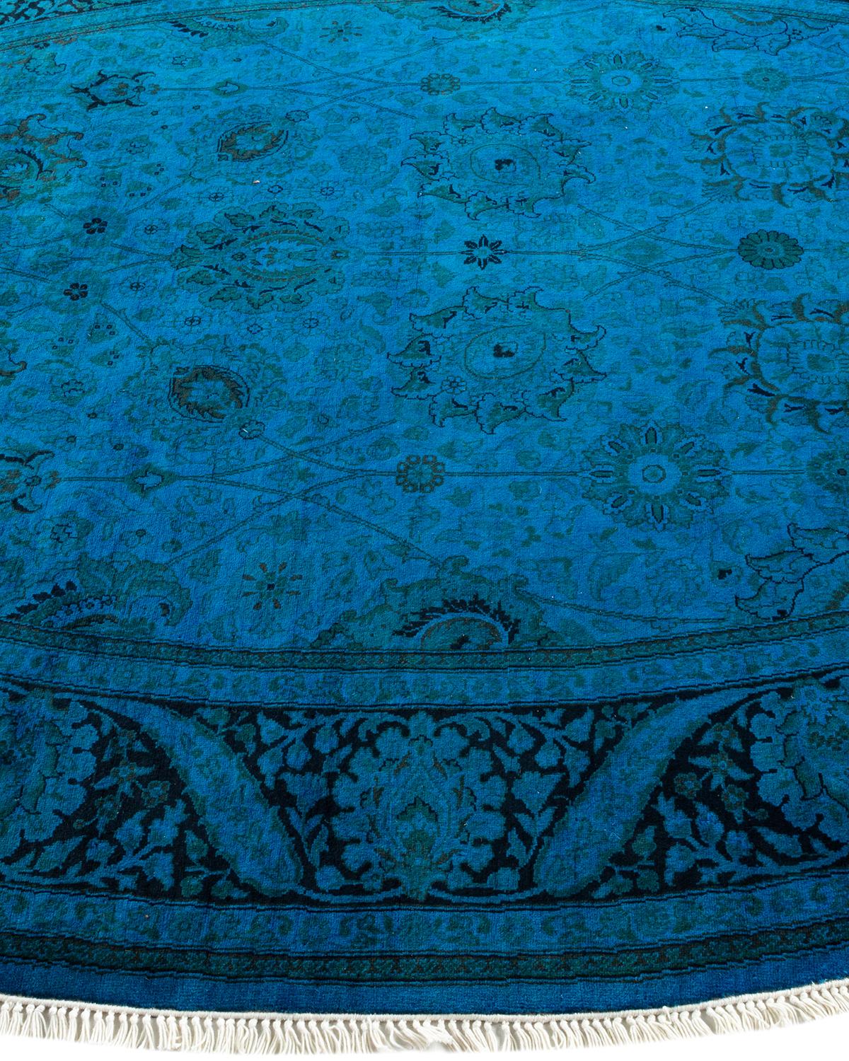 Alfombra de lana teñida a mano contemporánea azul en Nuevo estado para la venta en Norwalk, CT