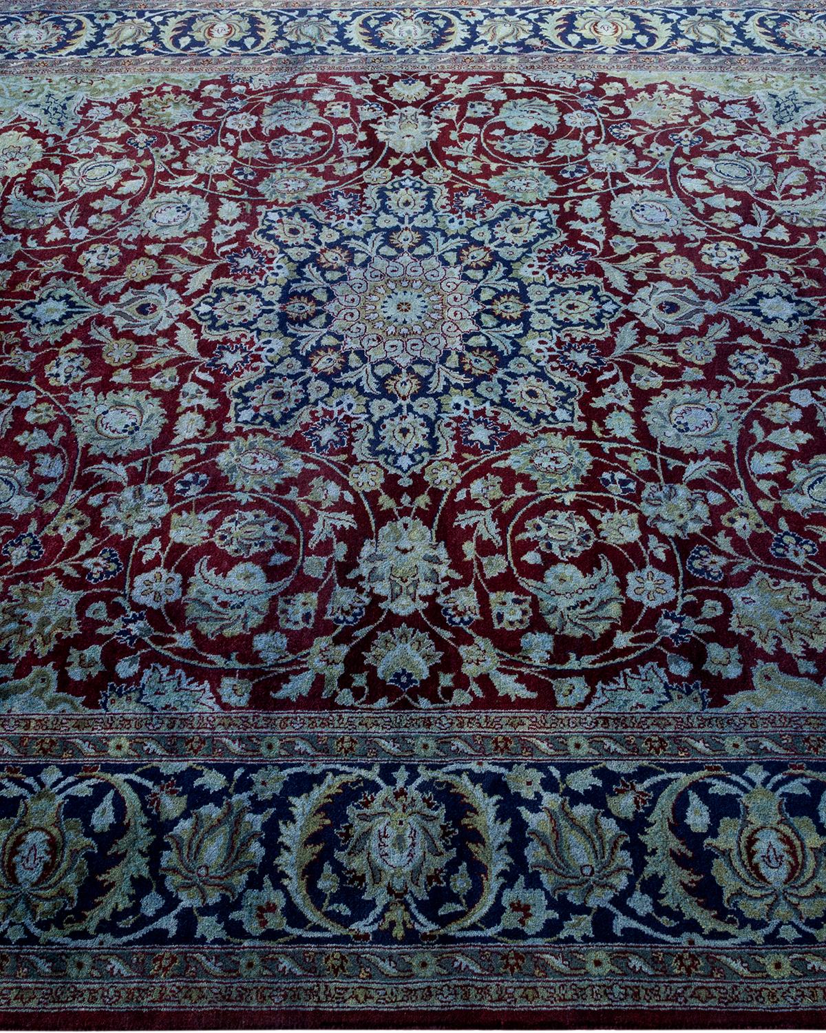 Tappeto contemporaneo in lana sovratinta annodata a mano di colore blu In condizioni Nuovo in vendita a Norwalk, CT