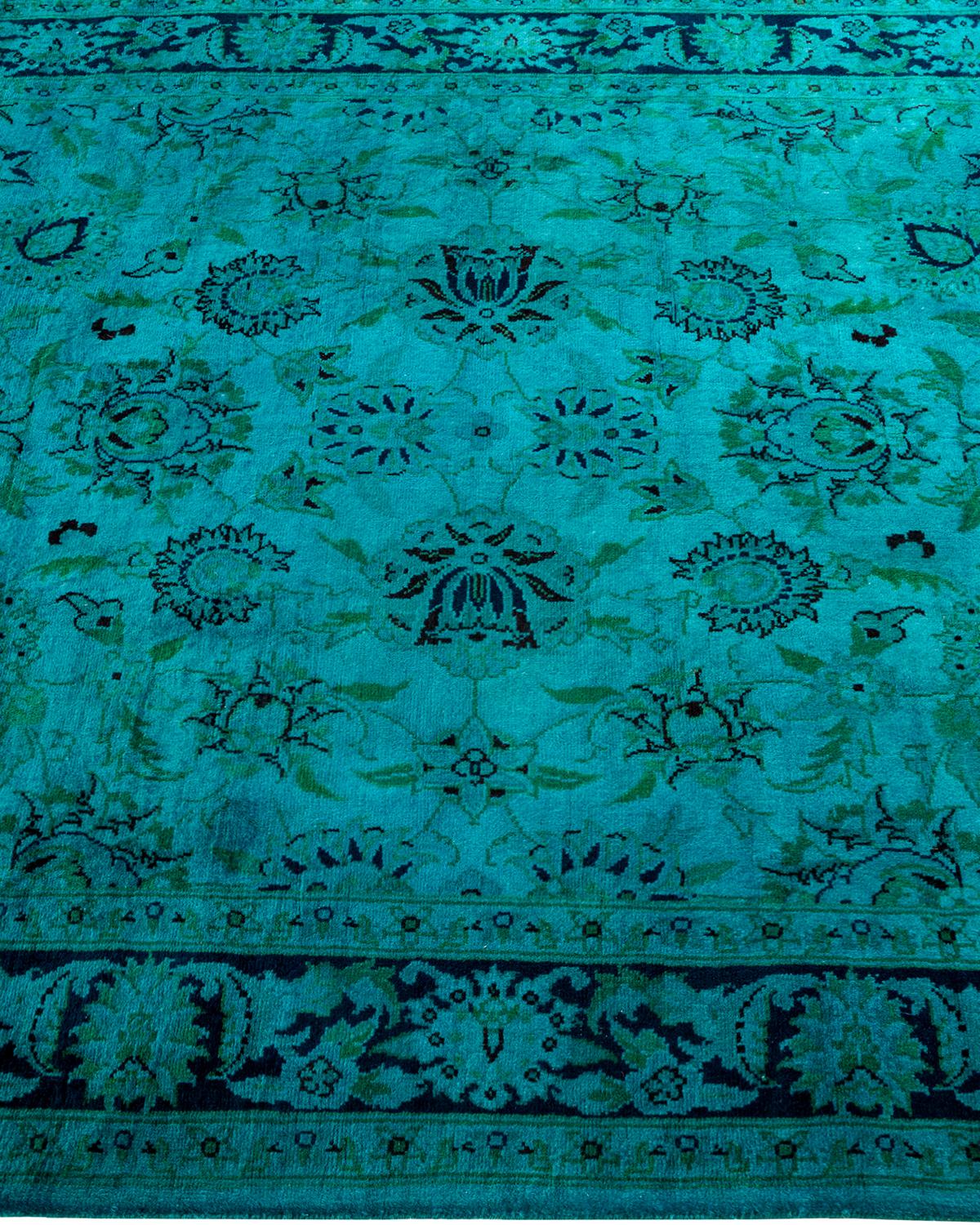 Alfombra de lana teñida a mano contemporánea azul en Nuevo estado para la venta en Norwalk, CT