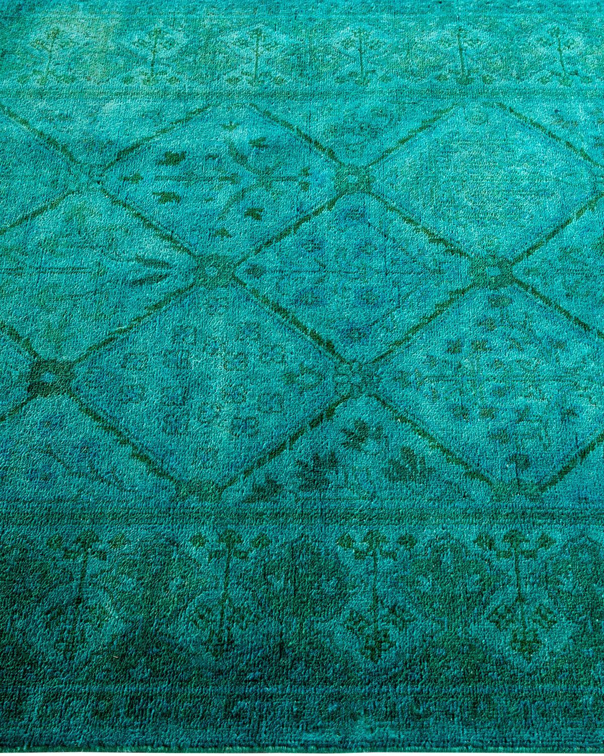 Tappeto contemporaneo in lana sovratinta annodata a mano di colore blu In condizioni Nuovo in vendita a Norwalk, CT