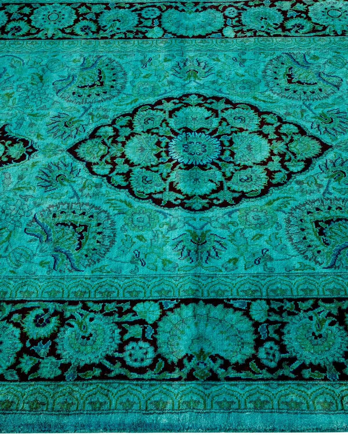 Alfombra de lana teñida a mano contemporánea azul en Nuevo estado para la venta en Norwalk, CT