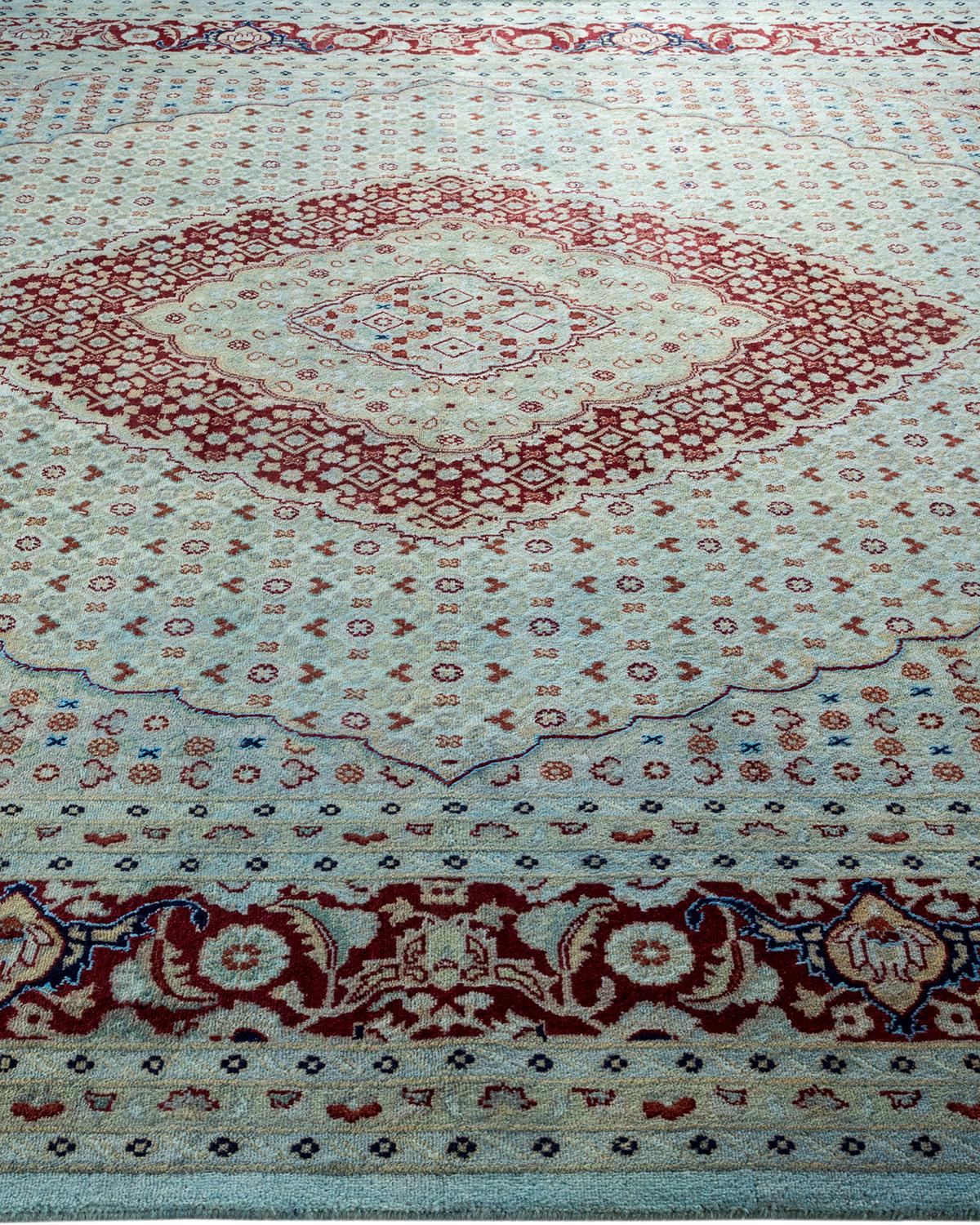 Contemporary Overdyed Hand Knotted Wool Blue Area Rug im Zustand „Neu“ im Angebot in Norwalk, CT
