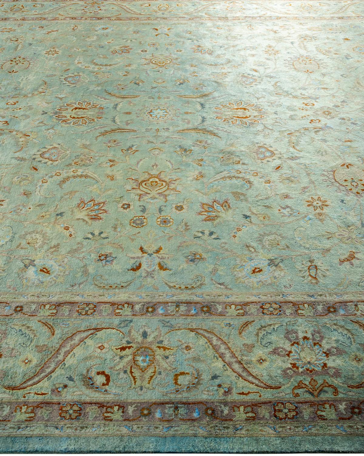 Contemporary Overdyed Hand Knotted Wool Blue Area Rug In New Condition For Sale In Norwalk, CT