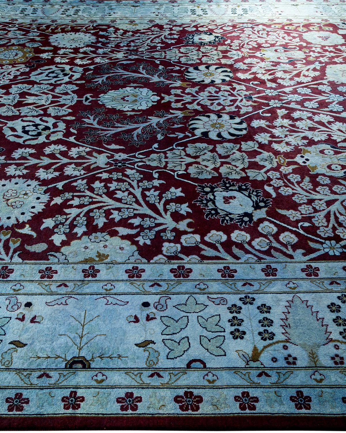 Contemporary Overdyed Hand Knotted Wool Blue Area Rug im Zustand „Neu“ im Angebot in Norwalk, CT
