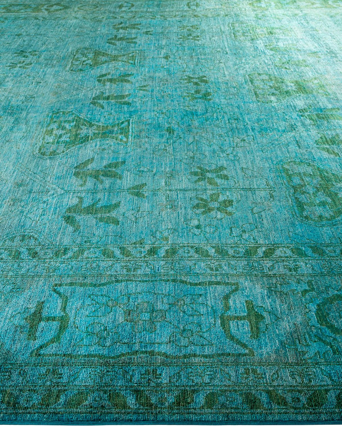 Alfombra de lana teñida a mano contemporánea azul en Nuevo estado para la venta en Norwalk, CT