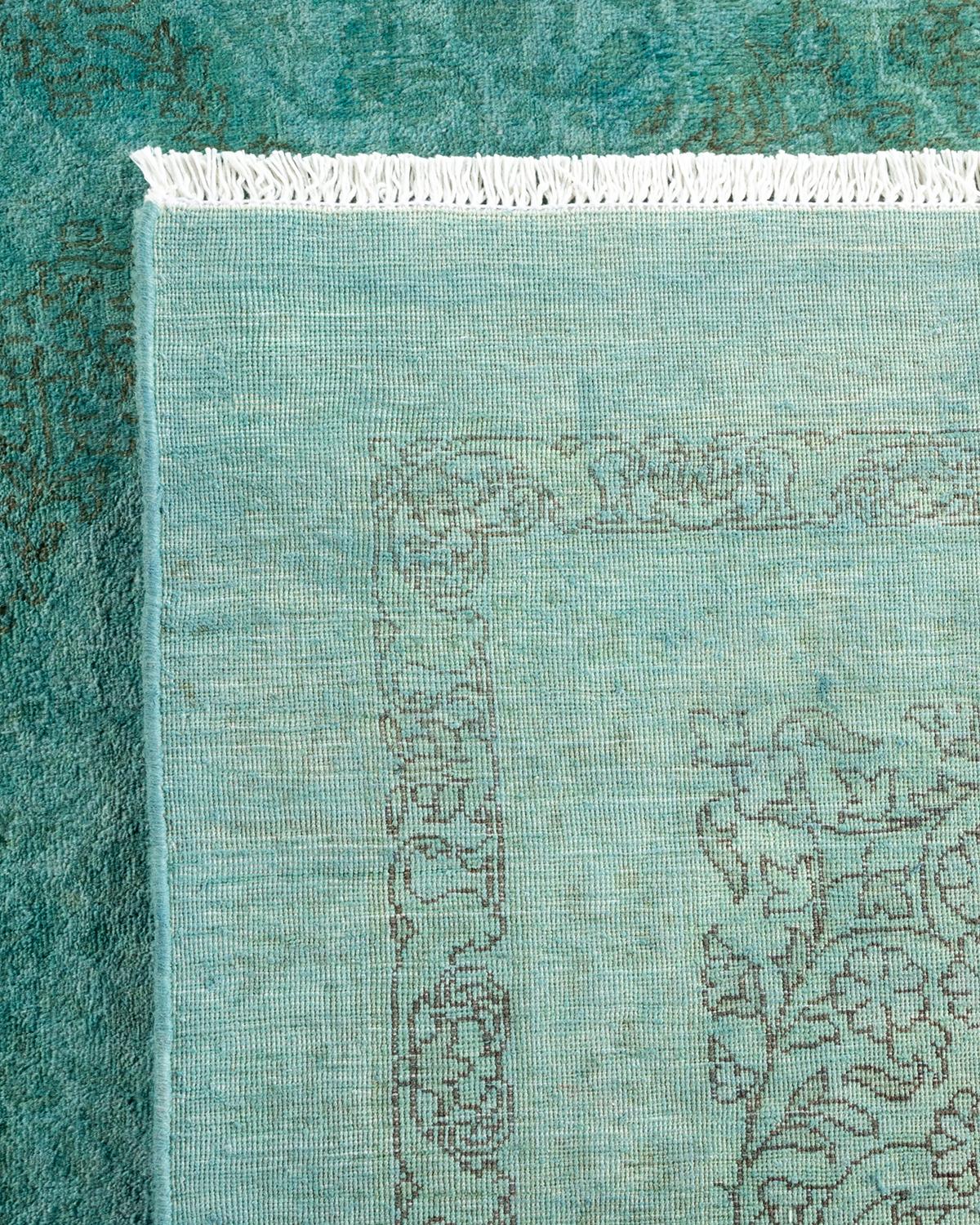 XXI secolo e contemporaneo Tappeto contemporaneo in lana sovratinta annodata a mano di colore blu in vendita