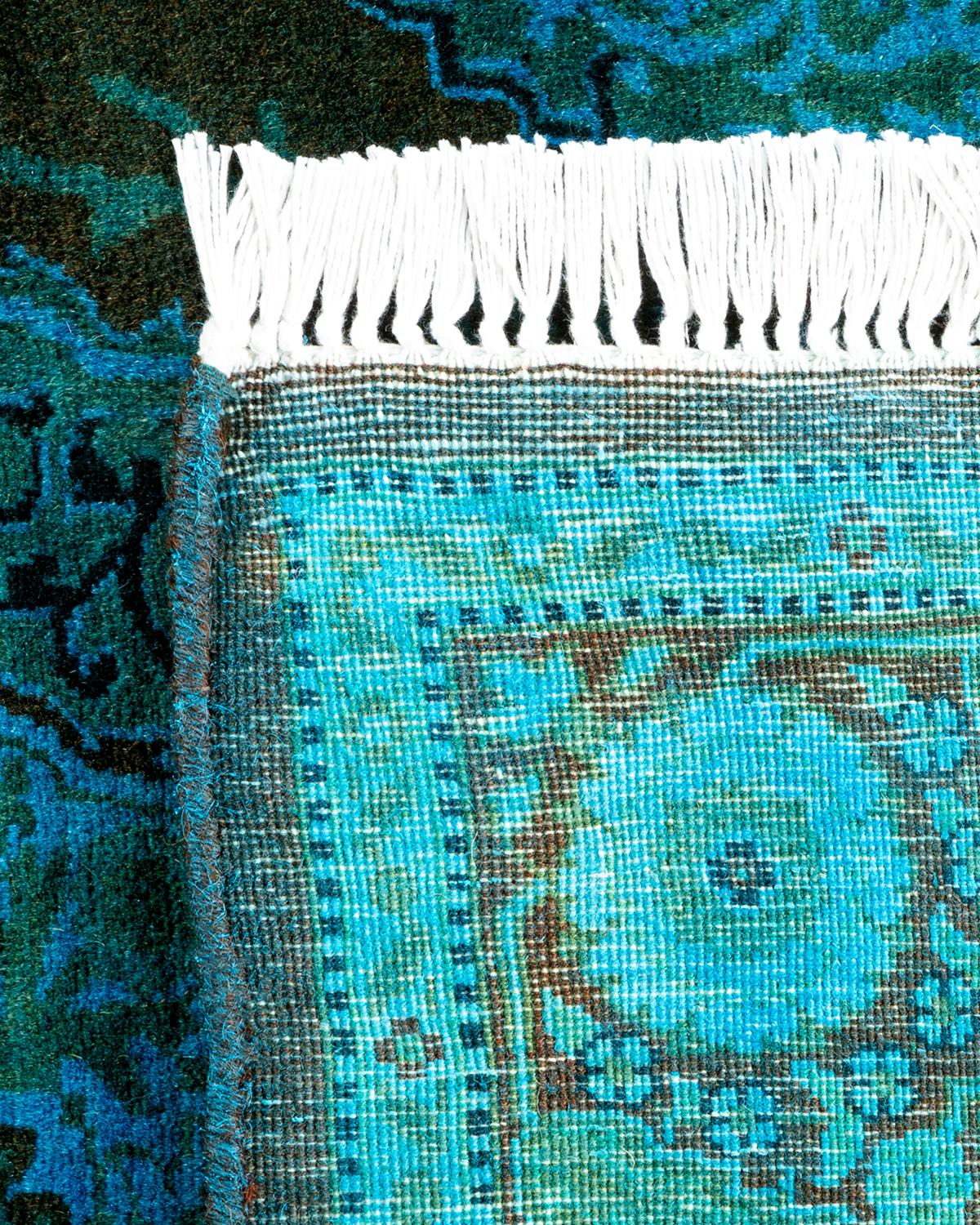 Alfombra de lana teñida a mano contemporánea azul Siglo XXI y contemporáneo en venta