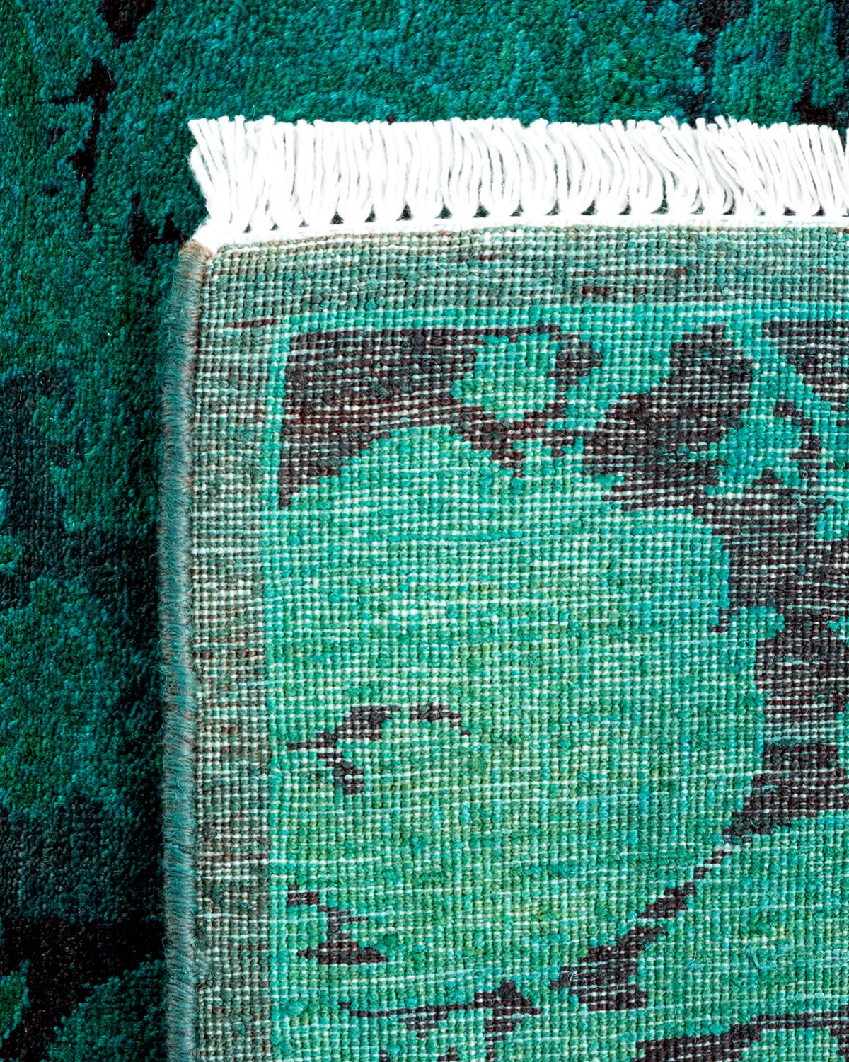 XXI secolo e contemporaneo Tappeto contemporaneo in lana sovratinta annodata a mano di colore blu in vendita