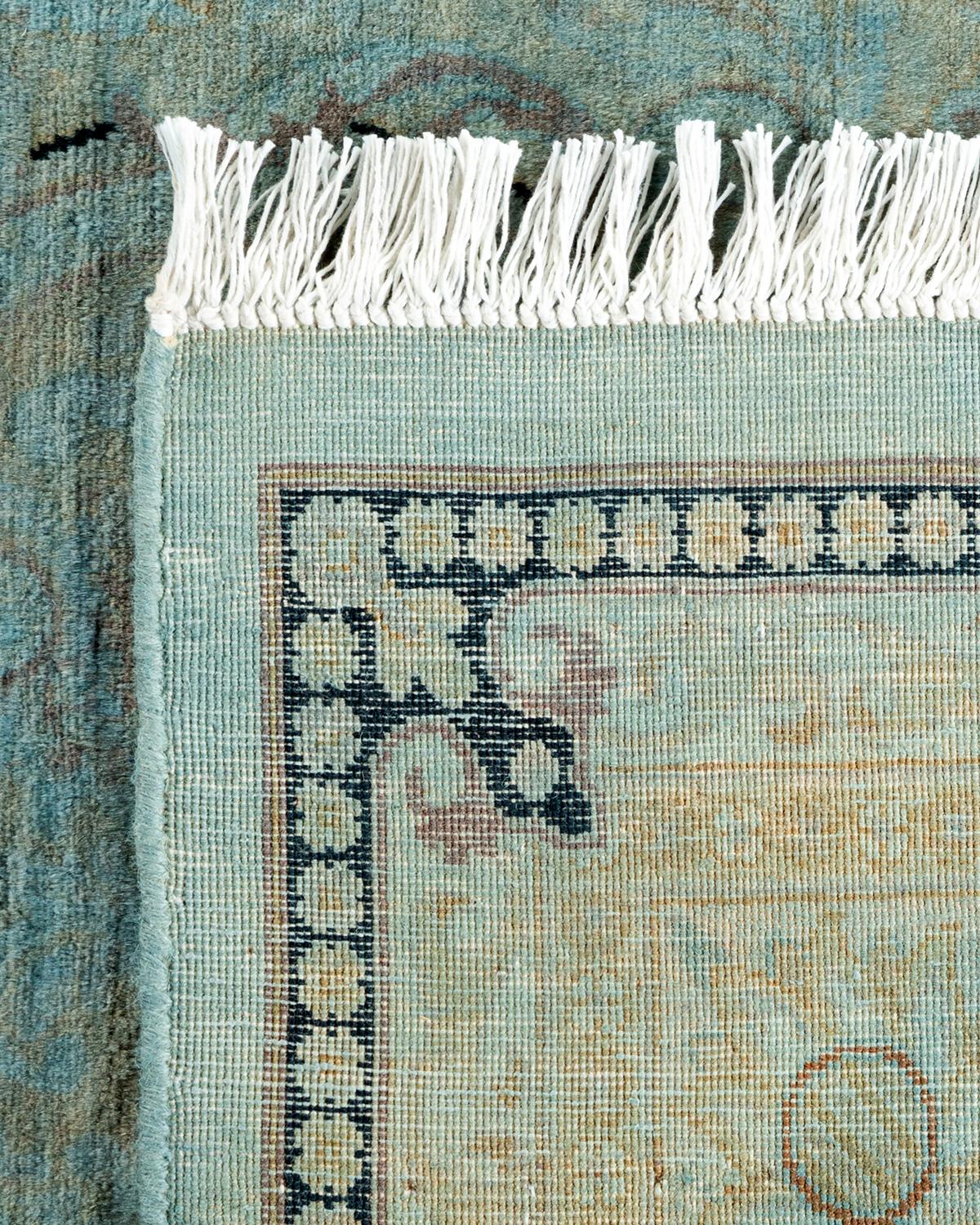 Alfombra de lana teñida a mano contemporánea azul Siglo XXI y contemporáneo en venta
