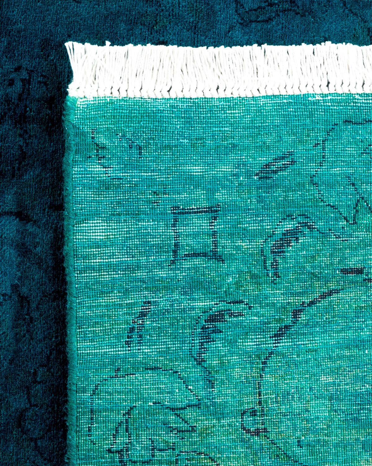 Alfombra de lana teñida a mano contemporánea azul Siglo XXI y contemporáneo en venta
