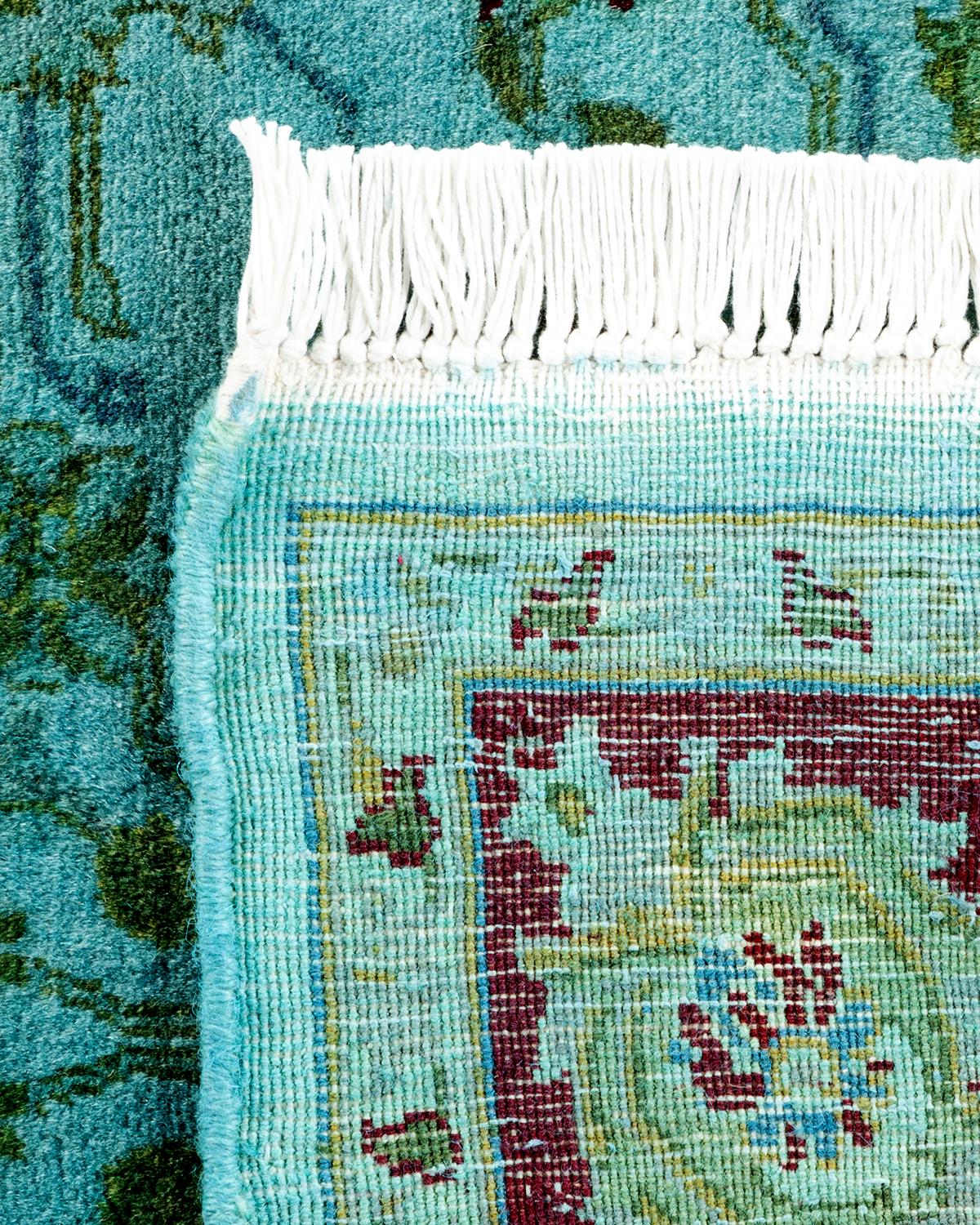 Alfombra de lana teñida a mano contemporánea azul Siglo XXI y contemporáneo en venta