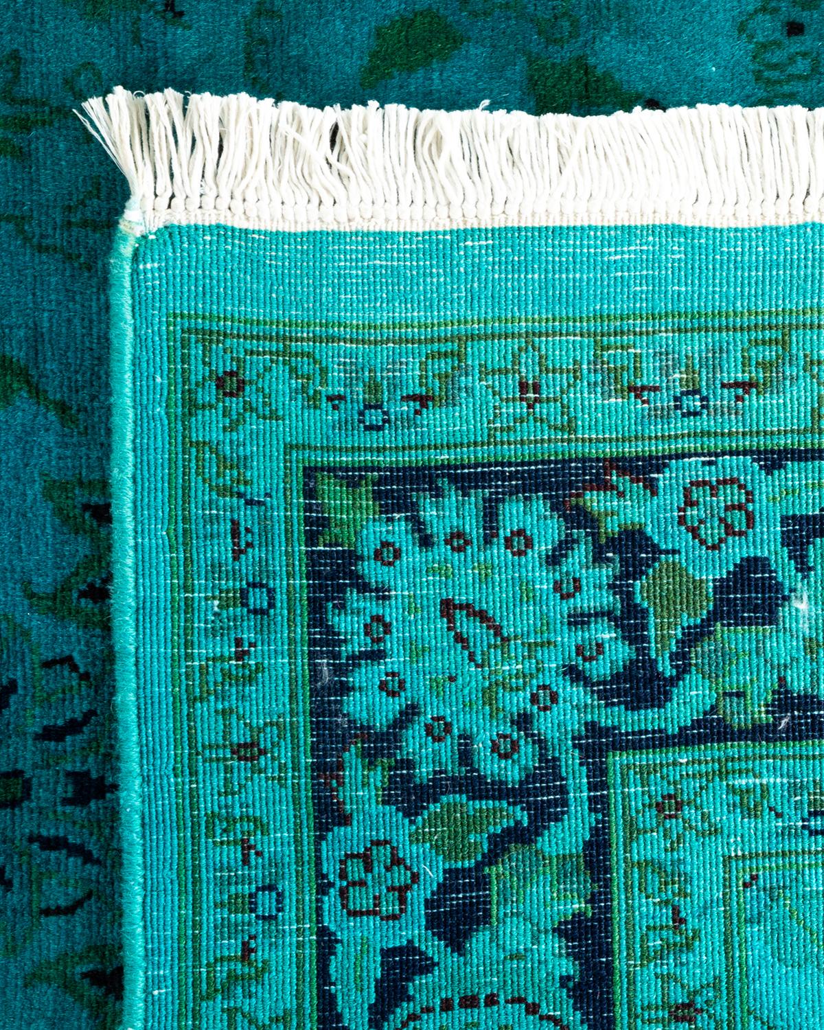 Alfombra de lana teñida a mano contemporánea azul Siglo XXI y contemporáneo en venta