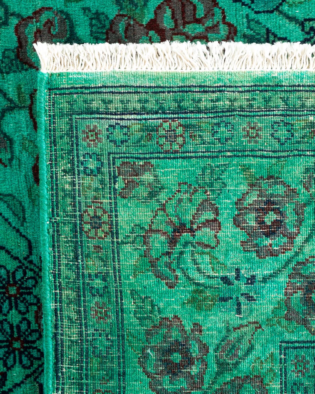 XXIe siècle et contemporain Tapis de sol contemporain en laine surteinte nouée à la main, bleu en vente