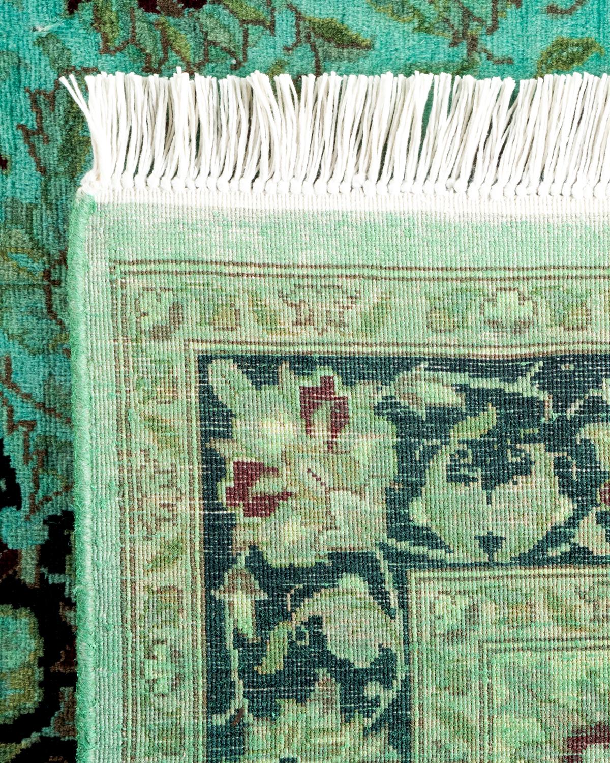 XXI secolo e contemporaneo Tappeto contemporaneo in lana sovratinta annodata a mano di colore blu in vendita