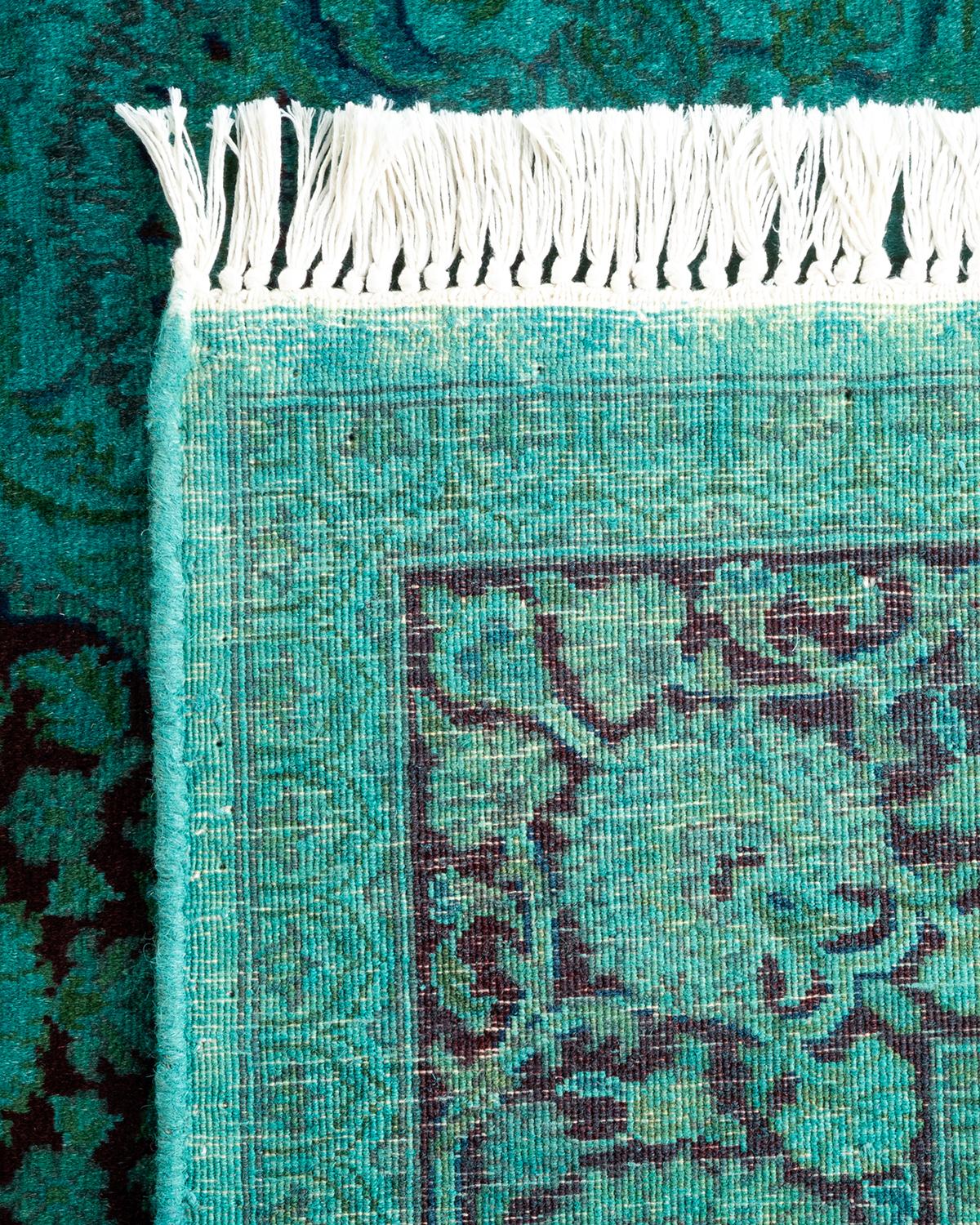 Alfombra de lana teñida a mano contemporánea azul Siglo XXI y contemporáneo en venta