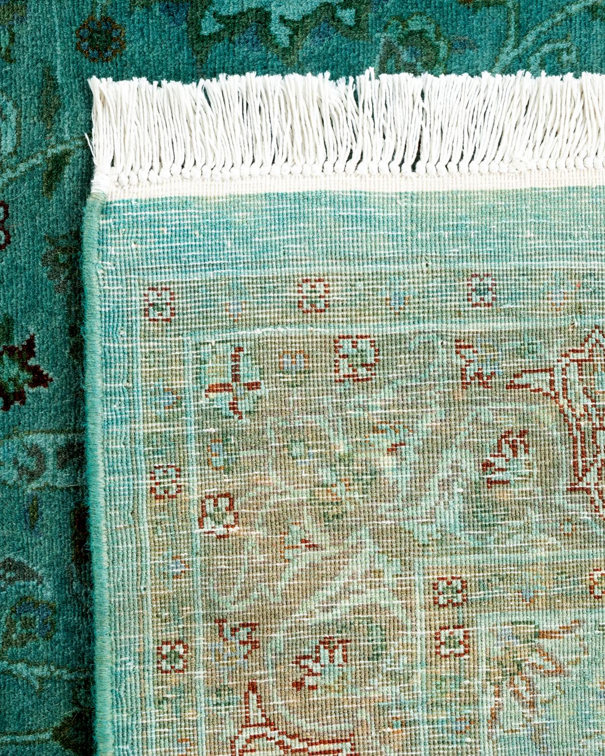 XXI secolo e contemporaneo Tappeto contemporaneo in lana sovratinta annodata a mano di colore blu in vendita