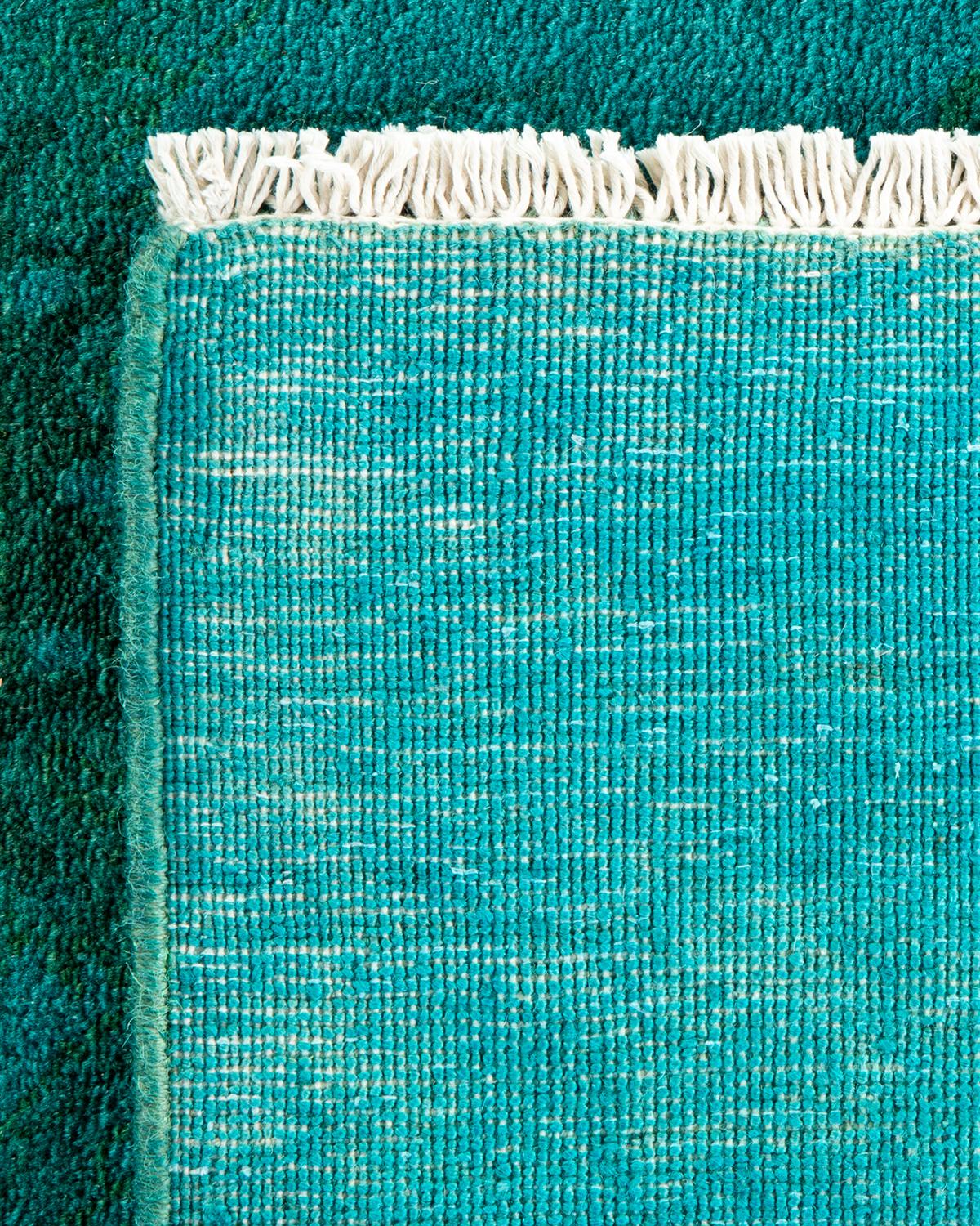 XXI secolo e contemporaneo Tappeto contemporaneo in lana sovratinta annodata a mano di colore blu in vendita