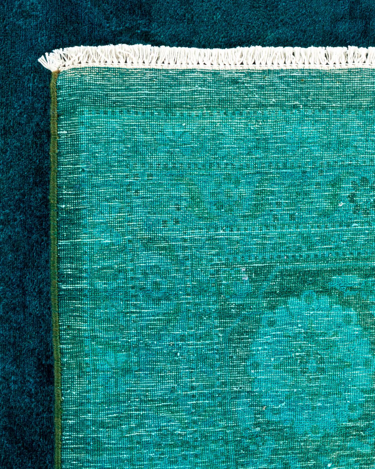 XXI secolo e contemporaneo Tappeto contemporaneo in lana sovratinta annodata a mano di colore blu in vendita